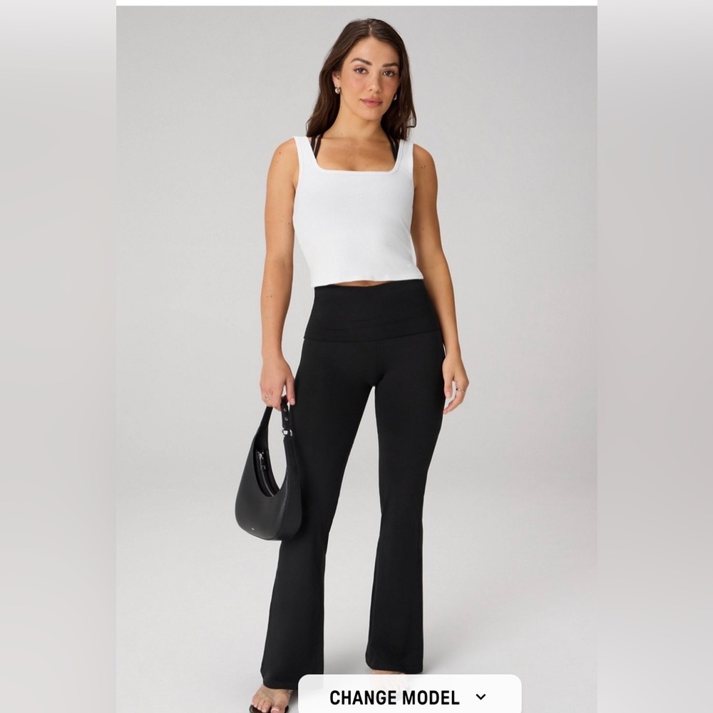 Fabletics Black Performance Leggings fold over leggings